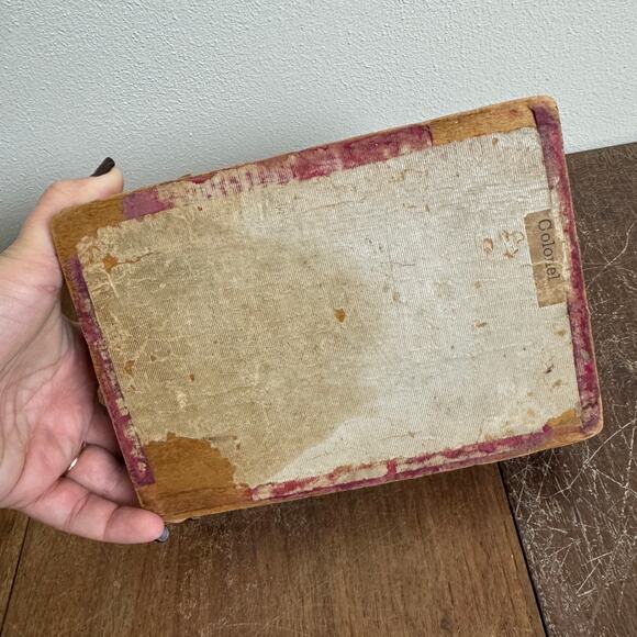 Antique Keepsake‎ Jewelry Box Brown Significant Wear Purchased 1884 Gifted 1906 - Picture 10 of 16